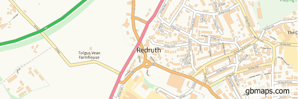 Redruth wide thin map image