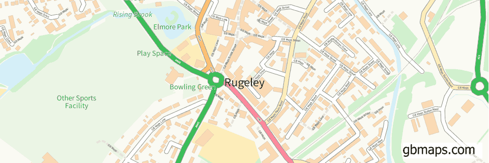Rugeley wide thin map image