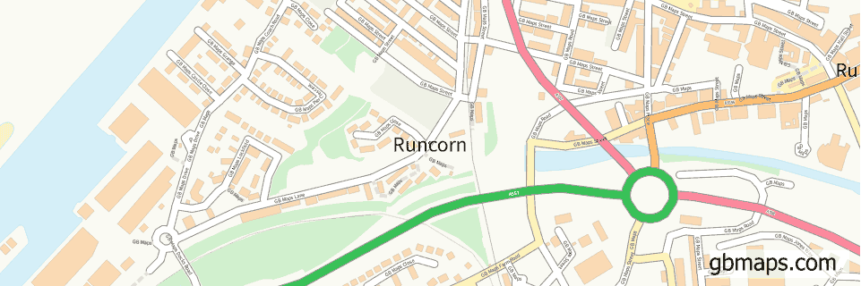 Runcorn wide thin map image