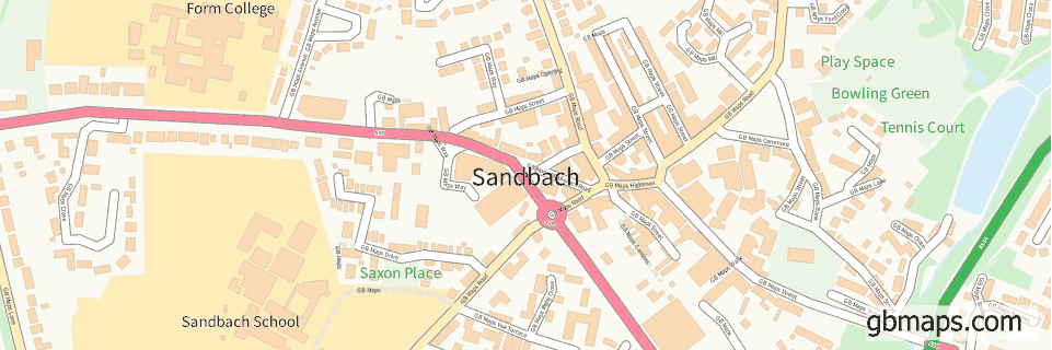Sandbach wide thin map image