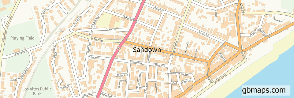 Sandown wide thin map image