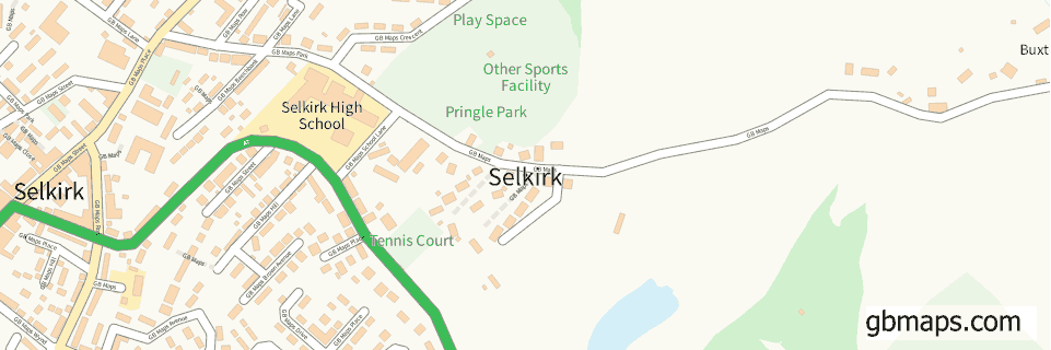 Selkirk wide thin map image