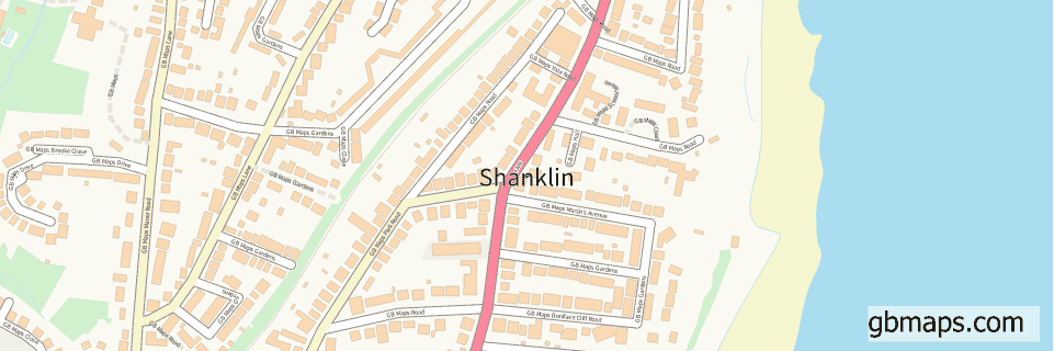 Shanklin wide thin map image