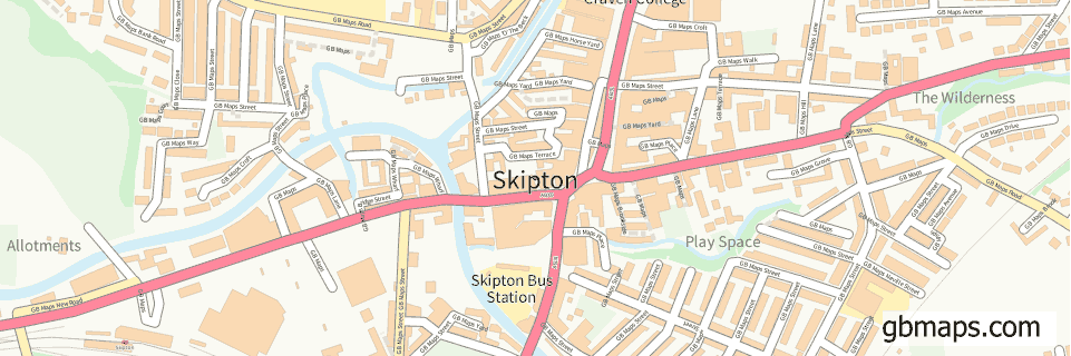 Skipton wide thin map image