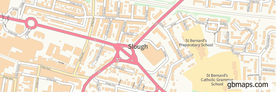 Slough wide thin map image