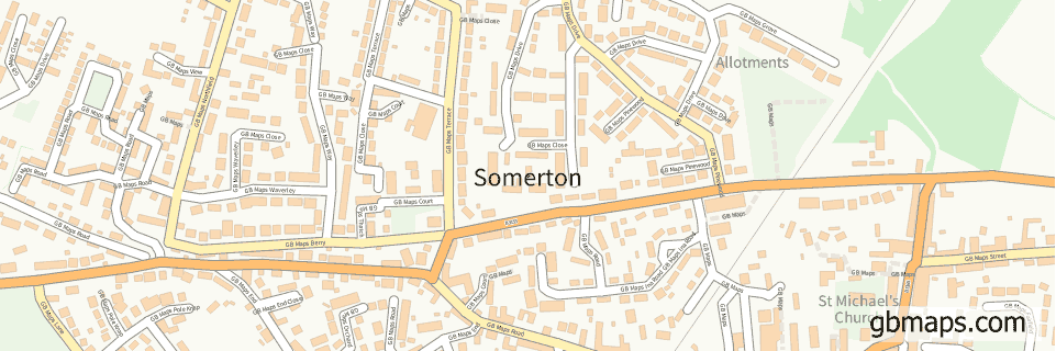 Somerton wide thin map image