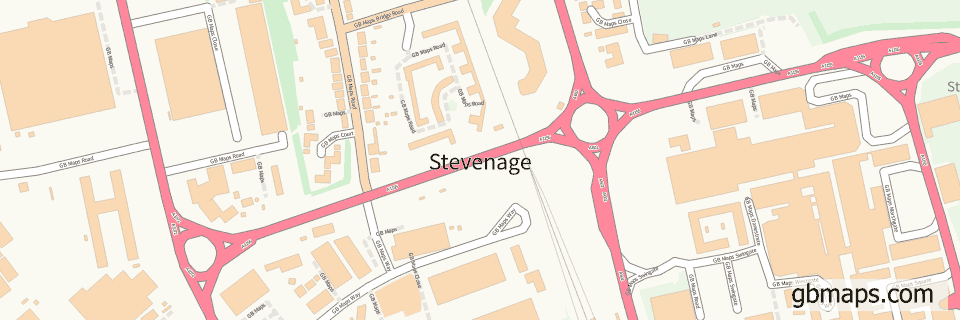 Stevenage wide thin map image