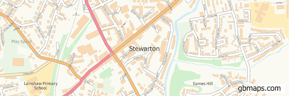 Stewarton wide thin map image