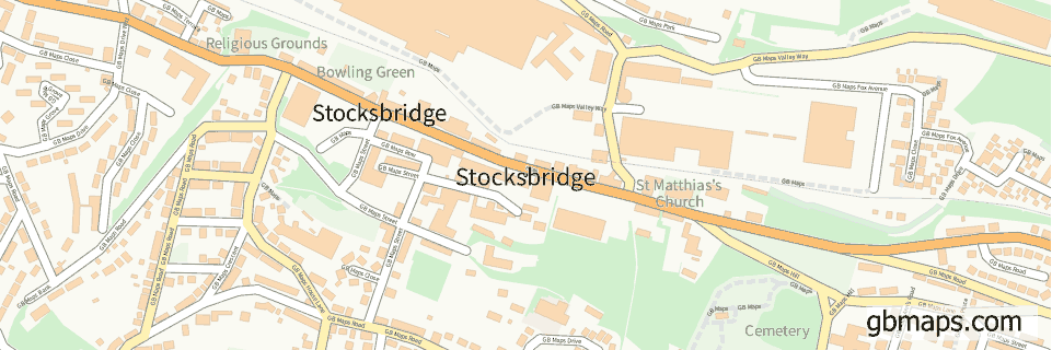 Stocksbridge wide thin map image