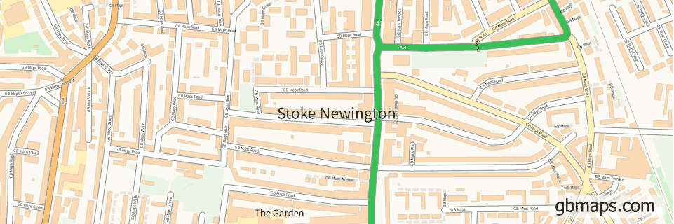 Stoke Newington wide thin map image