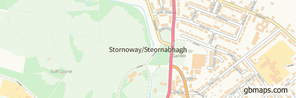 Stornoway/steornabha wide thin map image