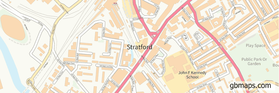 Stratford wide thin map image