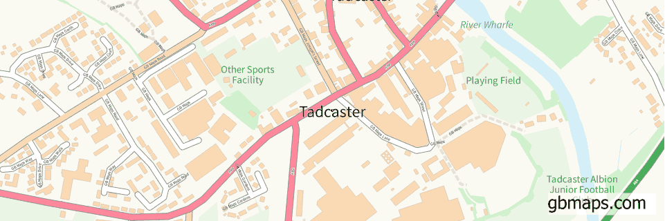 Tadcaster wide thin map image