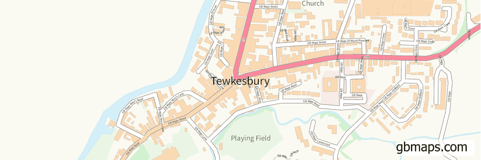 Tewkesbury wide thin map image
