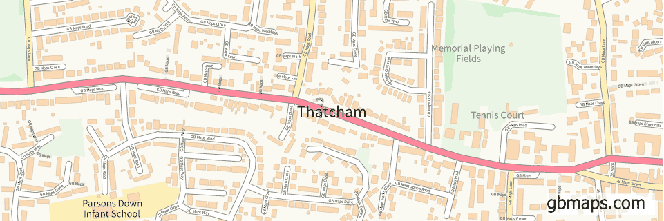 Thatcham wide thin map image