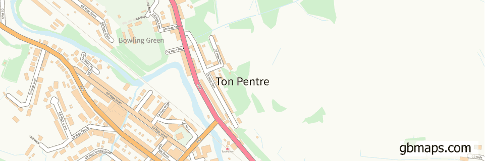 Ton Pentre wide thin map image