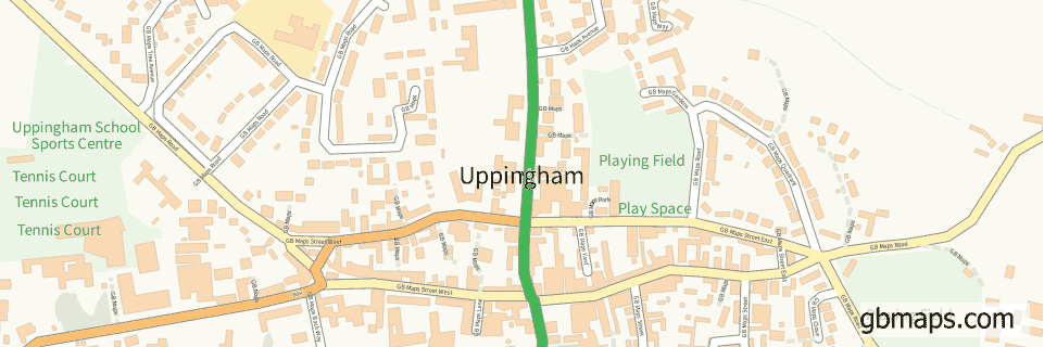 Uppingham wide thin map image