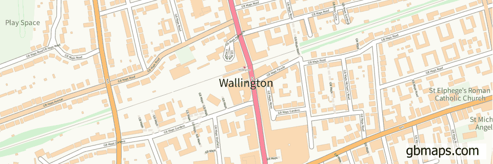 Wallington wide thin map image