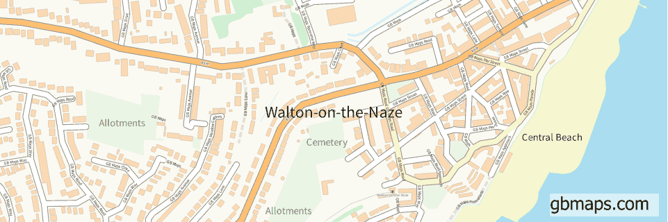 Walton-on-the-naze wide thin map image