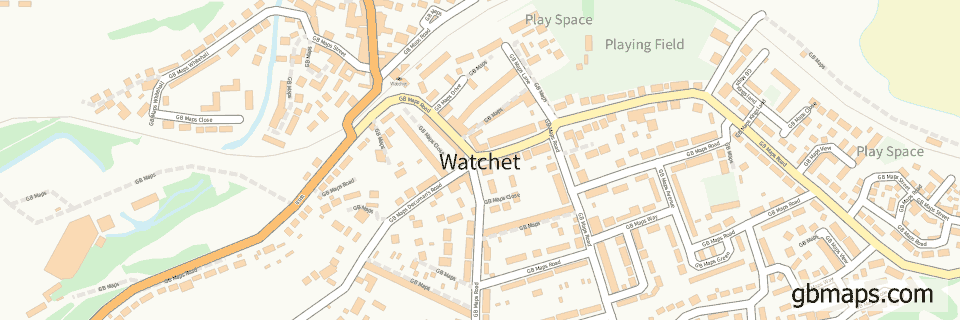 Watchet wide thin map image