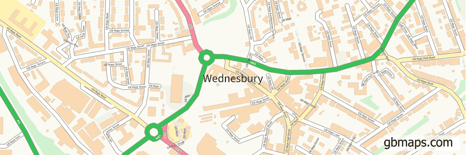 Wednesbury wide thin map image