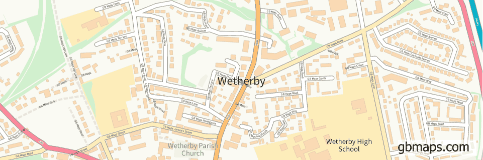 Wetherby wide thin map image