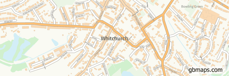 Whitchurch wide thin map image