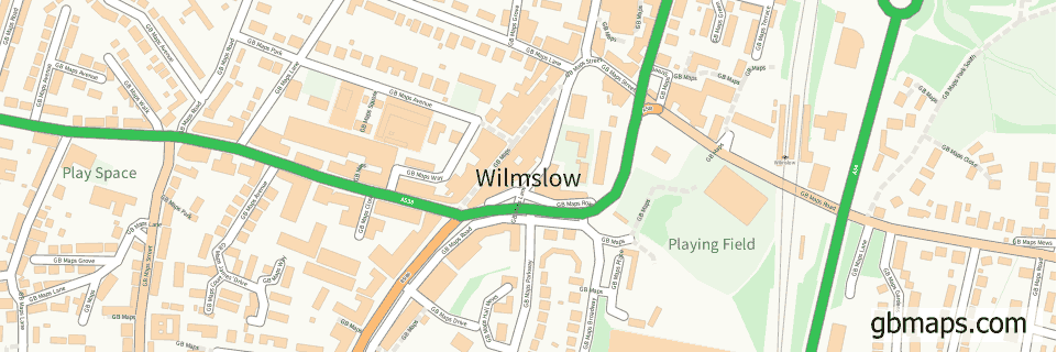 Wilmslow wide thin map image