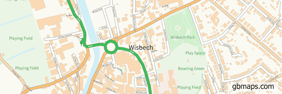 Wisbech wide thin map image