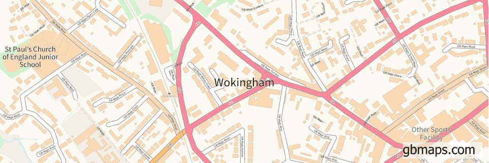 Wokingham wide thin map image