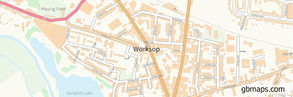 Worksop wide thin map image
