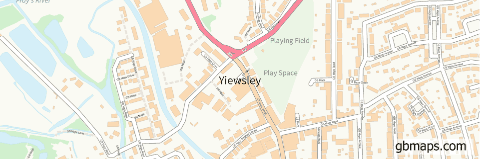 Yiewsley wide thin map image