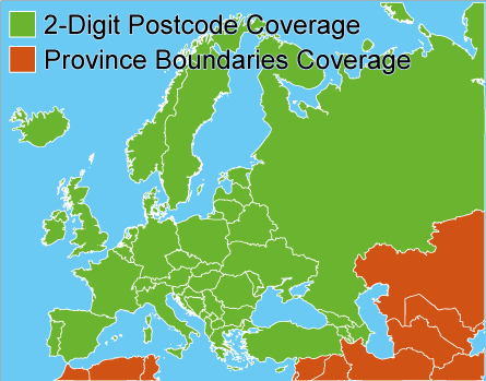 europen coverage area map