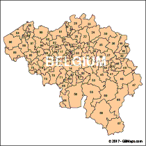 belgium postcode map
