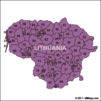 lithuania postcode map