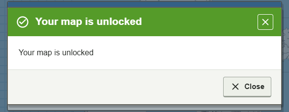Your map is unlocked — actual GBMaps message