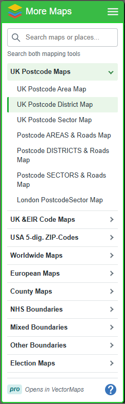 More Maps: find the right boundaries — current GBMaps controls