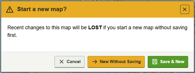 Start afresh or switch maps — current GBMaps controls