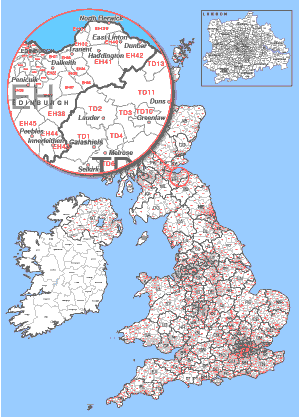 UK Postcode Areas, Districts and Towns