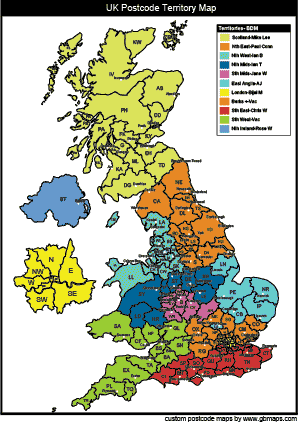 uk postcode territory map